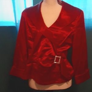 Red Satin Jacket/Blouse